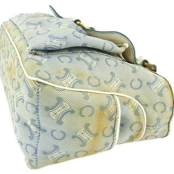 CELINE Tote Bag C macadam white canvas ?~ leather Authentic C3983 - Picture 4 of 9